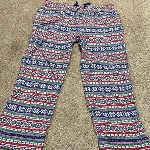 Lands End Snowflake design Holiday Lounge Pajama pants L 14-16